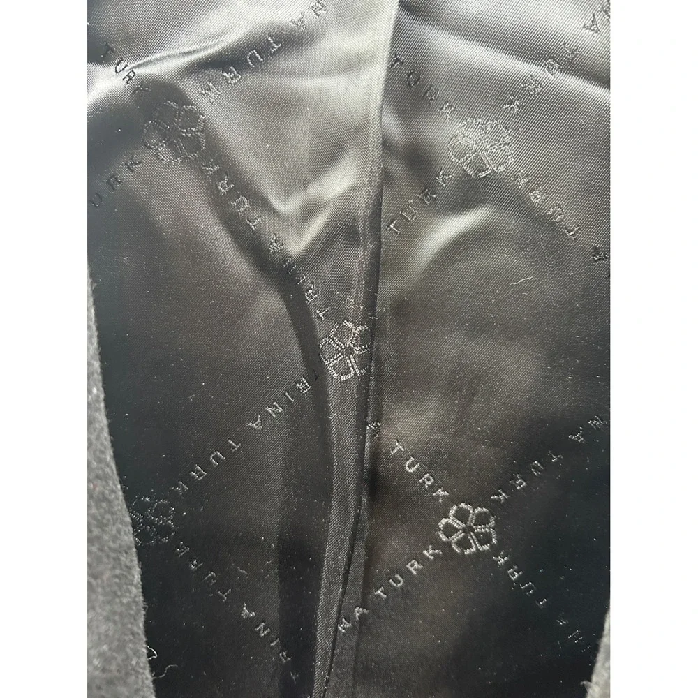 Trina Turk Wool Moto Jacket Wmn 2 Black Lamb Leather Trim Zip Dark Romantic Edge